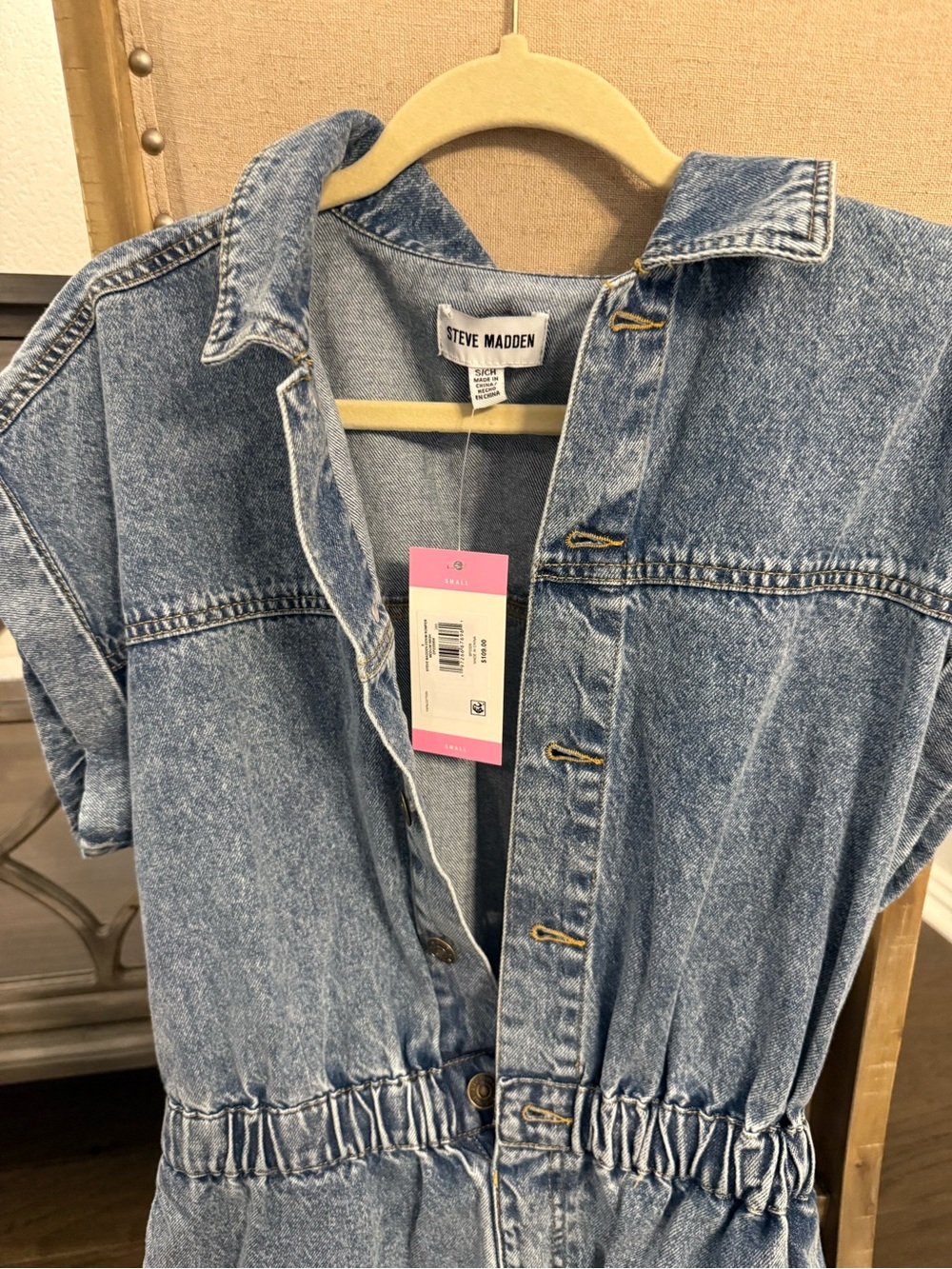 Steve Madden Blue Denim Romper - Picture 3 of 5